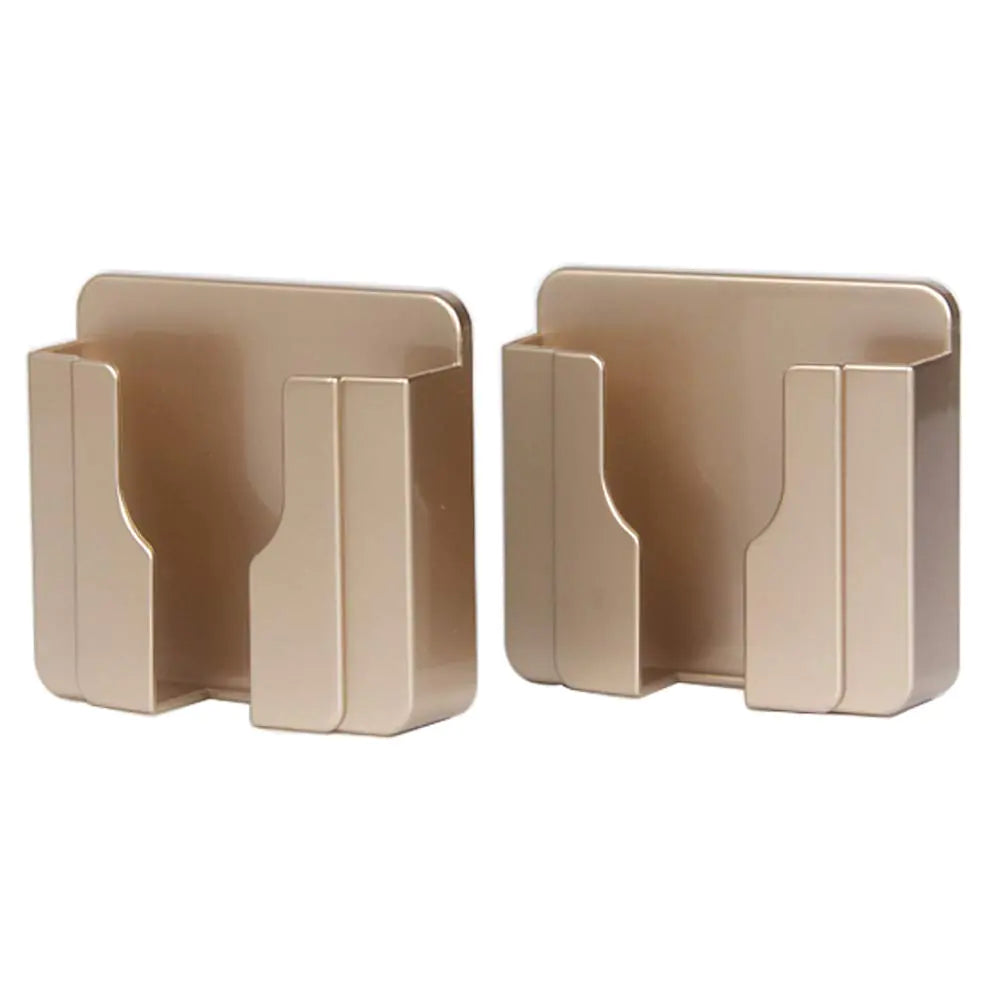 Soporte adhesivo de pared TAPBULL para teléfono móvil y cargador de pared, y soporte para mando a distancia, caja de almacenamiento multiusos (dorado)