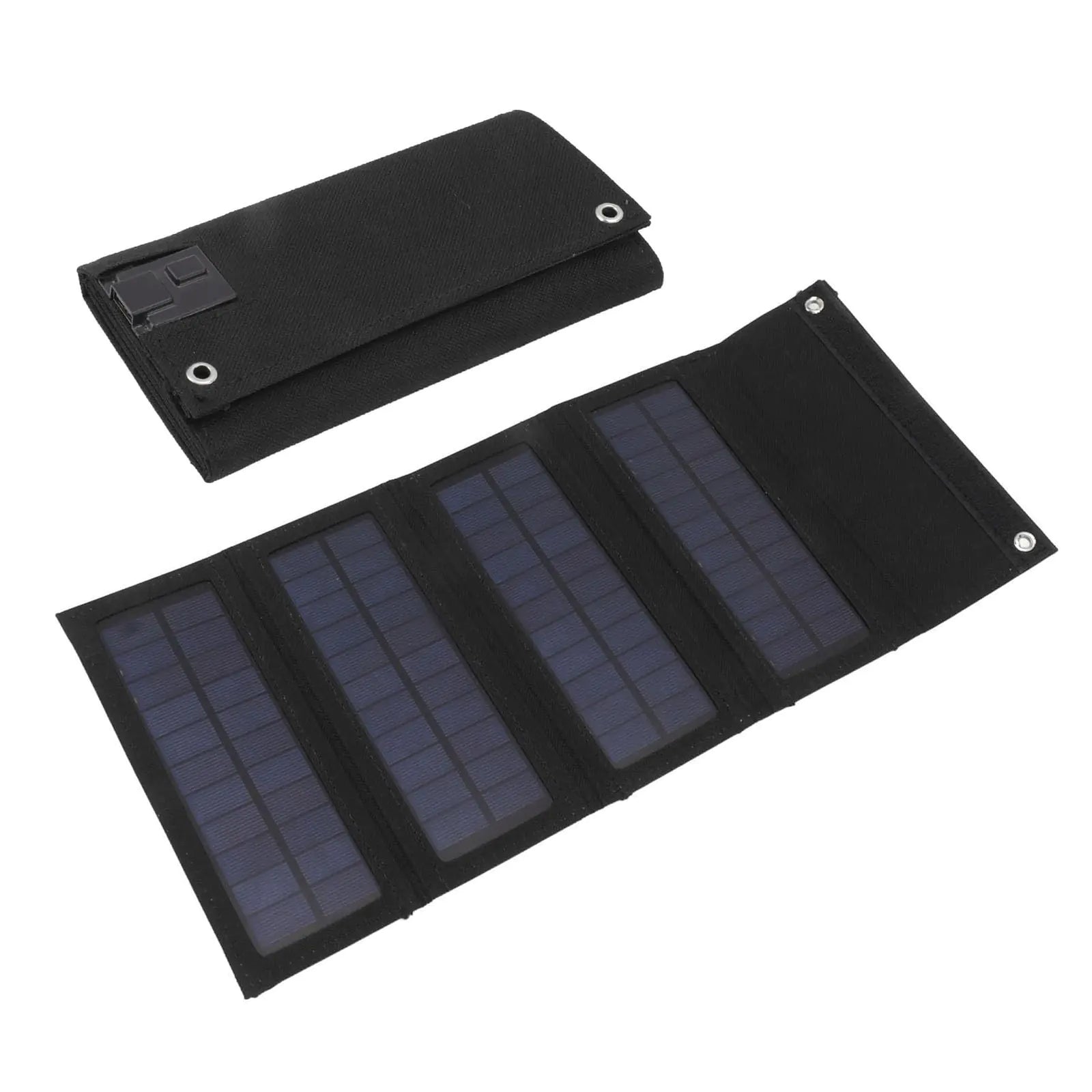 Cargador de panel solar plegable de 40 W, bolsa de carga plegable de 4 pliegues para carga de emergencia, camping al aire libre, senderismo, cargador de teléfono (negro)