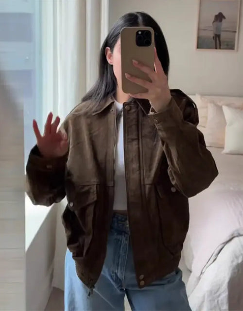 Load image into Gallery viewer, Retro Suede Fabric Jacket
