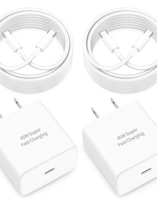 Cargar imagen en el visor de la galería, WODENTA Cargador rápido USB C de 45 W para Google Pixel 9/9 Pro/9 Pro XL/9 Pro Fold, paquete de 2 cargadores de pared USB C de carga súper rápida de 45 vatios con cable USB C a C largo de [6 pies + 10 pies] para cargador de teléfono Pixel
