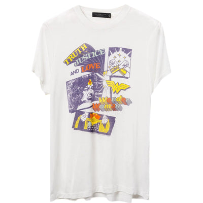 Womens Wonder Woman Truth Justice and Love Vintage Tee