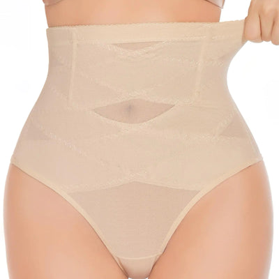 GYDEK Thong Tummy Control Shapewear for Women-High Waisted Body Shaper Girdle Thong Compression Underwear for Smoothing and Shaping