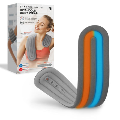 Sharper Image Compression Wrap with Removable Hot & Cold Gel Pack Easy Adjust Straps Multi-Area Design for Use on Elbows Knees Back Stomach & More Enhanced Pain Relief & Recovery Post-Workout