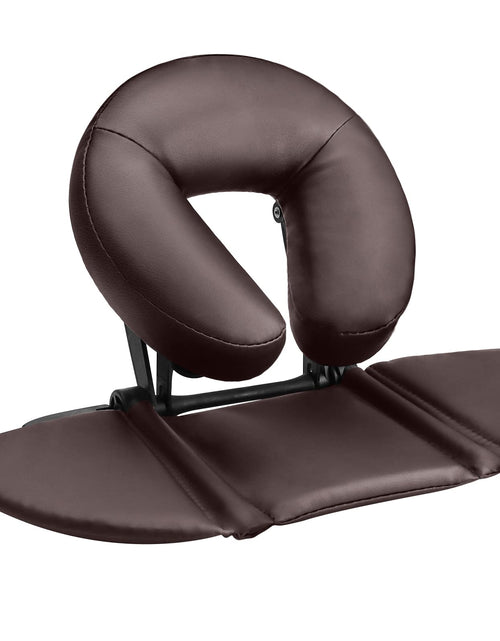 Cargar imagen en el visor de la galería, EBANKU Mesa de Masaje Cojín de Cuna Facial Soporte Facial Kit de Masaje de Mesa Ajustable Reposacabezas de Mesa de Masaje Almohada Facial con Plataforma para Silla de Masaje Cama de SPA (Marrón)
