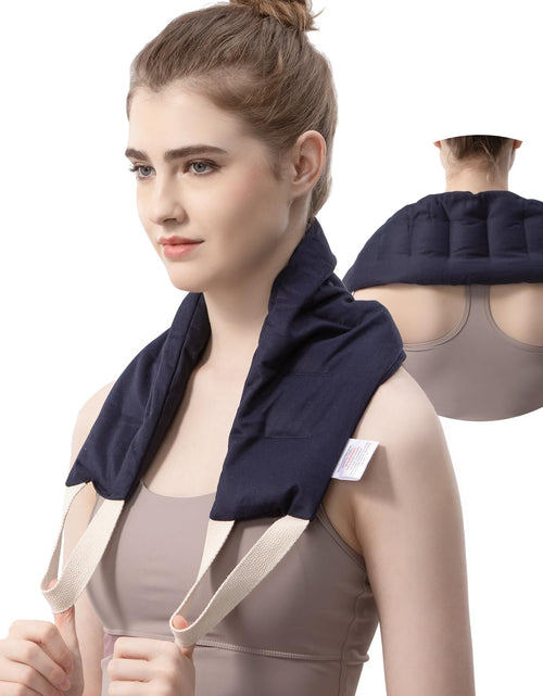 Cargar imagen en el visor de la galería, UNCN Long Heating pad for Neck and Shoulders Back 33 * 5.9" microwavable Large Moist Heat Pack Warm hot Compress Neck wrap Weighted Bag Massage Reusable Herbal Nature Calming Portable
