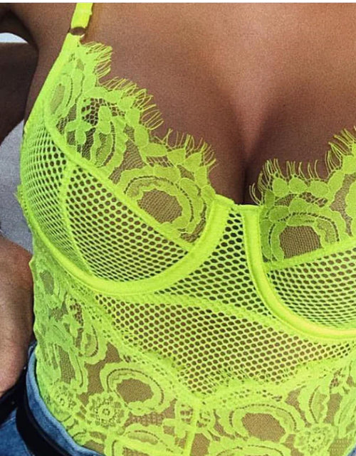 Charger l'image dans la visionneuse de galerie, Lingerie Body en Dentelle avec Motif Floral
