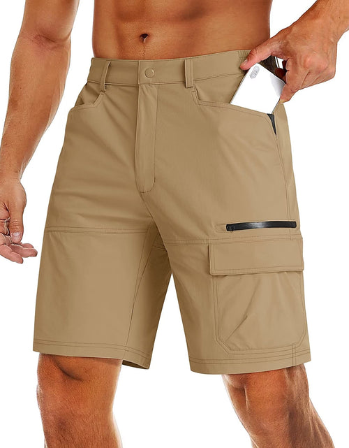 Charger l'image dans la visionneuse de galerie, MAGCOMSEN Mens Khaki Shorts Cargo Hiking Shorts Quick Dry Work Shorts Lightweight Summer Shorts Khaki40
