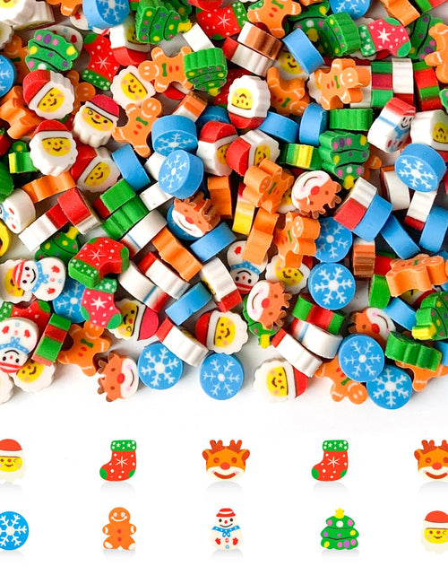 Load image into Gallery viewer, Kaemi Mini Erasers for Kids Bulk Classroom Prizes 300 Pcs Cute Erasers for Pencils Small Fun Christmas Erasers Bulk School Supplies Party Favors Homework Rewards Desk Pets
