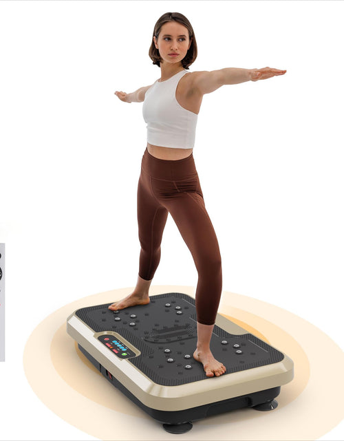 Charger l'image dans la visionneuse de galerie, Vibration Plate Exercise Machine Whole Body Workout Vibration Fitness Platform for Home Fitness - Lymphatic Drainage Machine for Shaping Wellness Recovery - Home Gyms Workout for Women Men (Golden)
