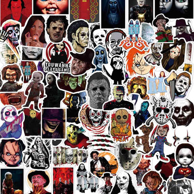 200 Pcs Horror Stickers Vinyl Waterproof Laptop Decals Water Bottle Stickers Horror Movie Theme Decor Halloween Stickers Scary Gift for Teens Adults
