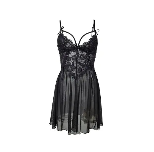 Camisón sexy transparente de talla grande con lentejuelas