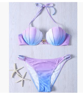 New Sexy Two-Piece Shell Bikini Swimwear