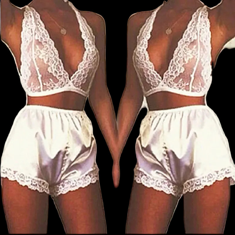 Lingerie Set with Lace Sleepwear