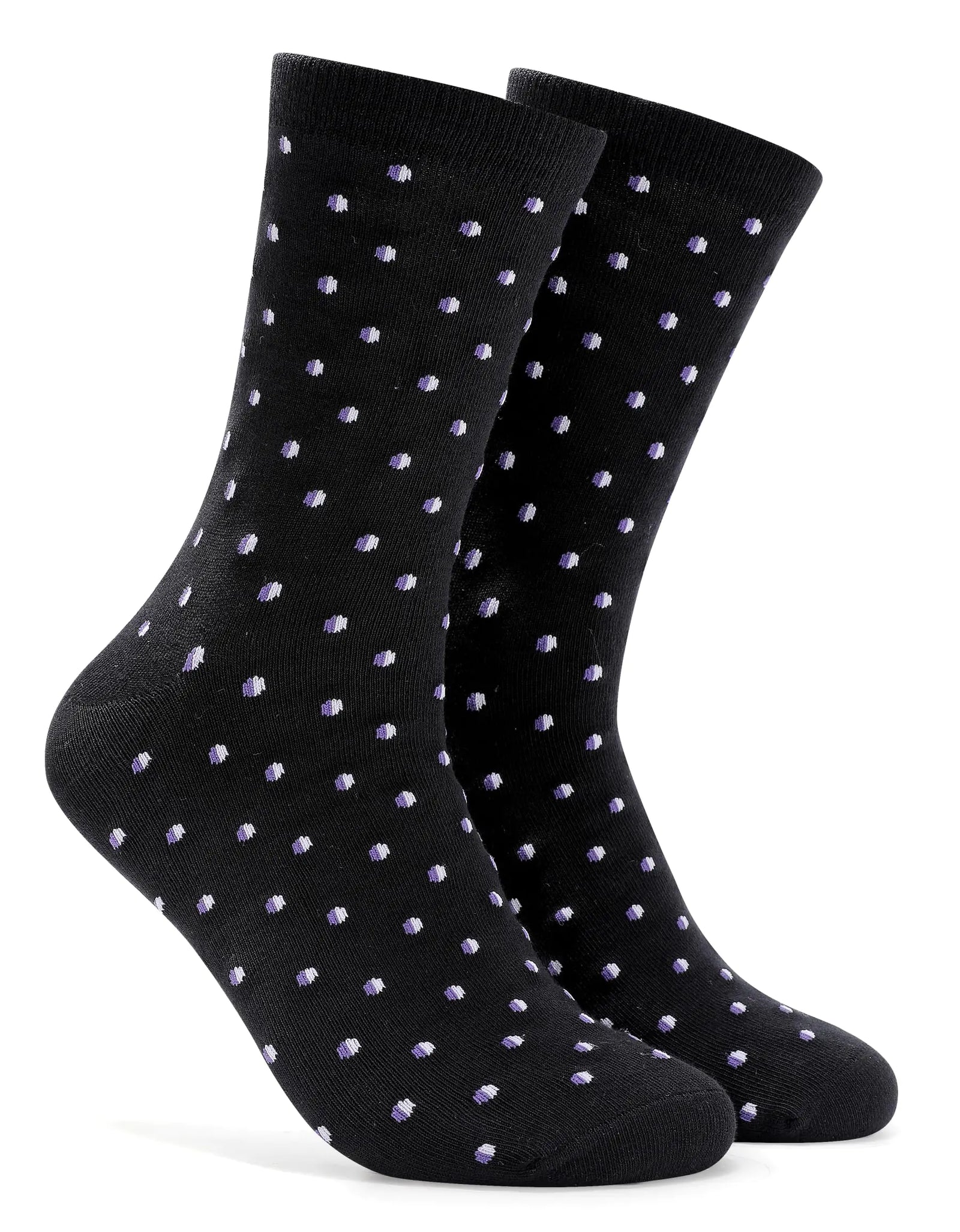 Forony Mens Dress Socks Purple Polka Dots Dress Socks Cotton Polka Dots Socks Purple Socks for Men Crew