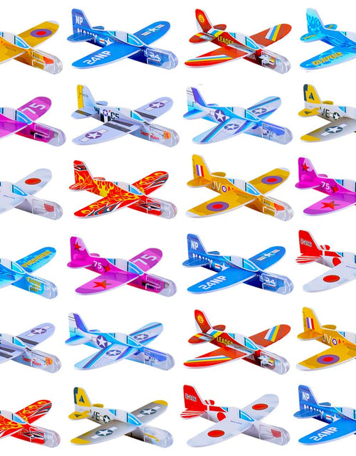 Charger l'image dans la visionneuse de galerie, Manmel 50 Pcs Planeurs en Mousse Jouets pour Enfants, Avions en Papier, Cadeaux de Fête, Remplisseurs de Sacs à Surprises, Jouets Volants d'Extérieur en Gros pour Prix de Classe Garçons et Filles
