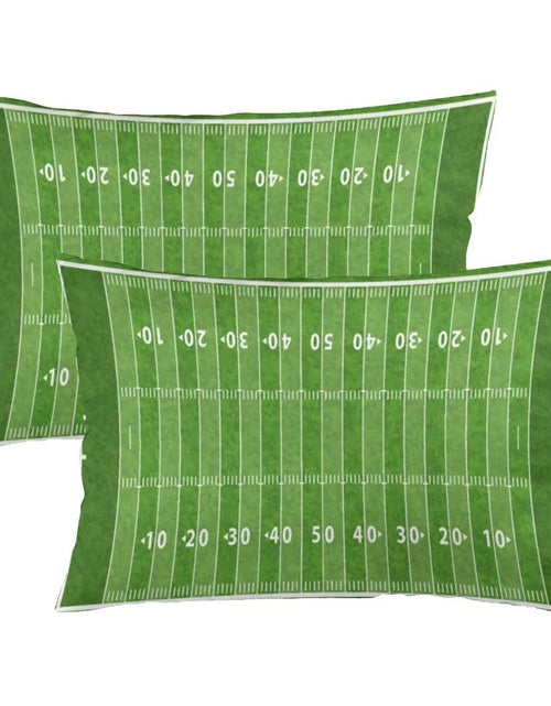 Load image into Gallery viewer, Football Field Throw Pillow Cover Queen Size Set of 2 American Sports Green Lawn Sport Theme Lumbar Pillow Case Soft Standard Pillow Cases with Zipper Decorative Cushion Cover for BeddingSofa 20"x30"
