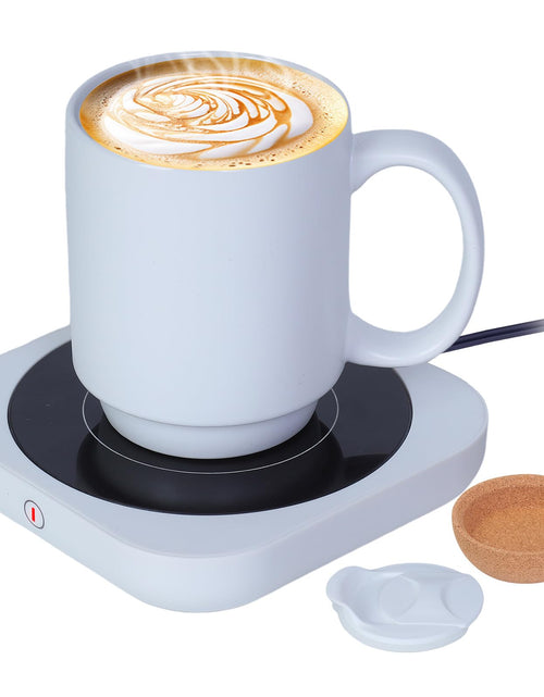 Cargar imagen en el visor de la galería, Calentador de Tazas de Café y Set de Taza para Escritorio, Calentador de Tazas Eléctrico de 36W con Taza de Cerámica de 443 ml. Calentador Inteligente de Tazas de Café con Apagado Automático/3 Temperaturas para Calentar Bebidas y Velas, Blanco
