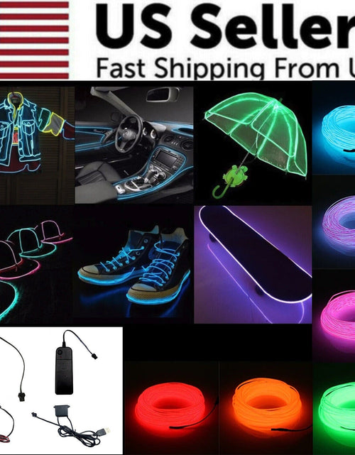 Load image into Gallery viewer, Neon LED Light Glow EL Wire String Strip Rope Tube Decor Car Party + Controller
