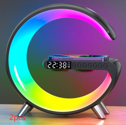 Charger l'image dans la visionneuse de galerie, New Intelligent G Shaped LED Lamp Bluetooth Speake Wireless Charger Atmosphere Lamp App Control For Bedroom Home Decor

