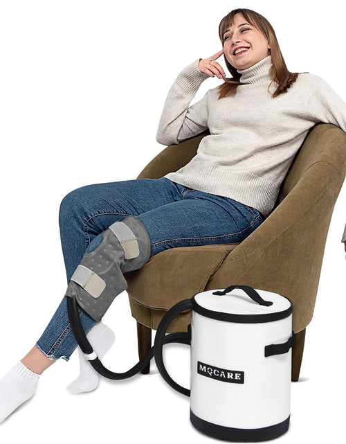 Charger l'image dans la visionneuse de galerie, Appareil de cryothérapie pour genou – Machine à glace pour genou après une chirurgie – Appareil de thérapie par le froid pour les blessures sportives, les entorses – Réduit l'enflure avec minuterie numérique et pompe silencieuse
