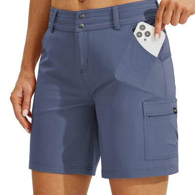 Willit Womens Golf Hiking Shorts Cargo Quick Dry Athletic Shorts Casual Summer Shorts with Pockets 7" Sea Blue 16