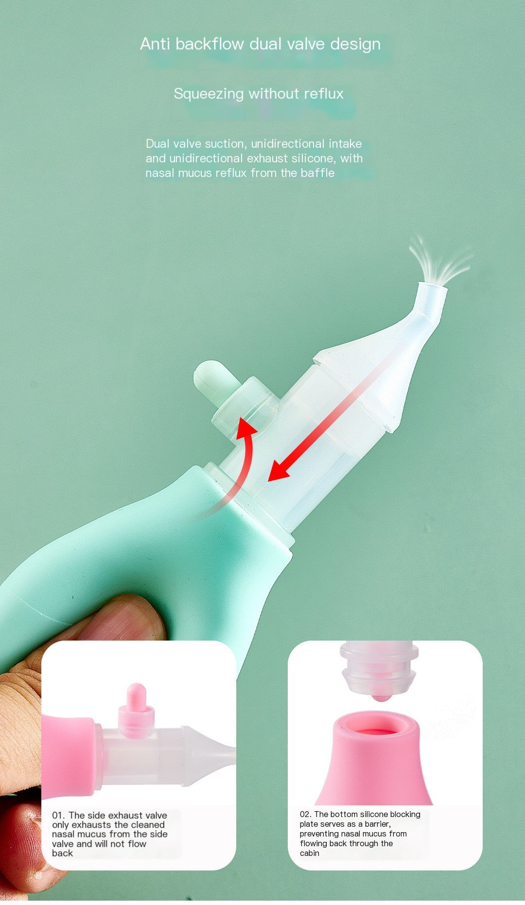 Anti-Reflux Infant Nasal Aspirator