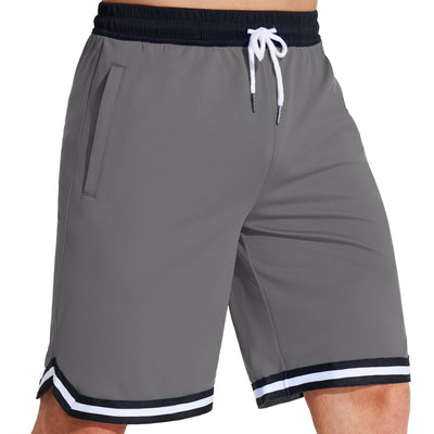 MAGCOMSEN Mens Athletic Shorts 10 Basketball Shorts Quick Dry with Pockets Lightweight Shorts for Workout Gym Grey/Black M