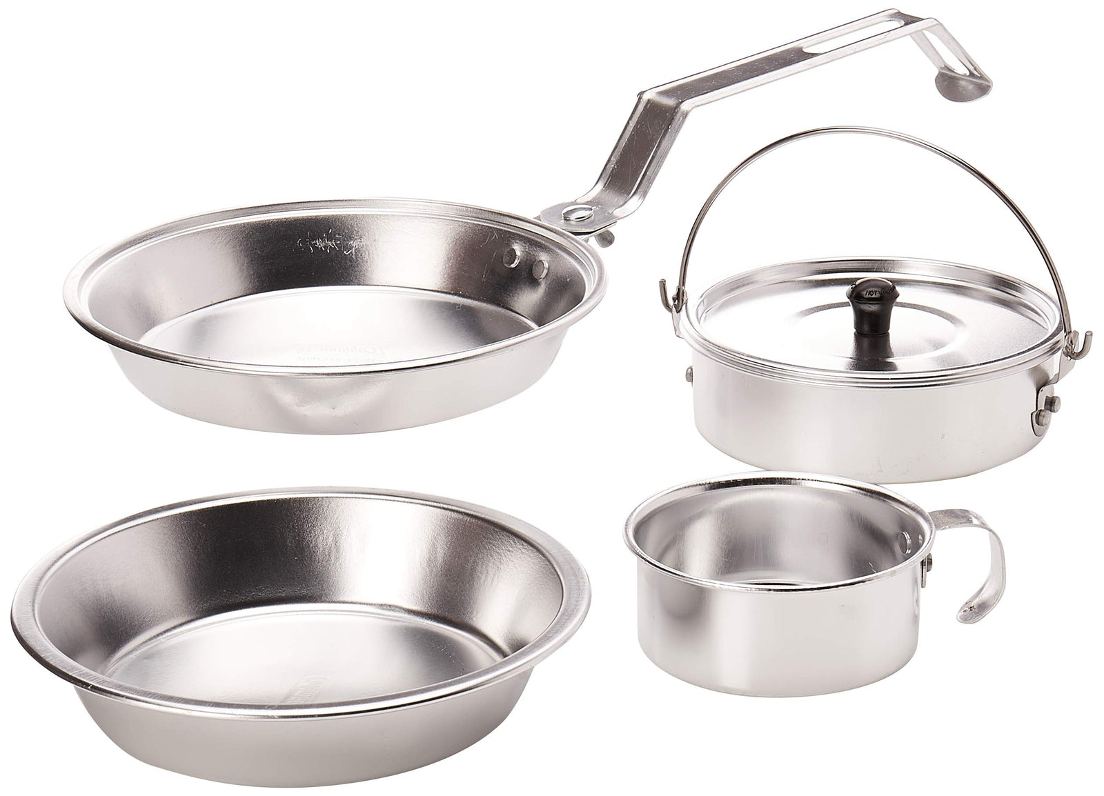 Coleman 5-Piece Outdoor Cooking Set Includes Frying Pan Pot with Lid Plate & Cup Outdoor Aluminum Mess Kit for Camping Tailgating RVs & Outdoor Cooking
