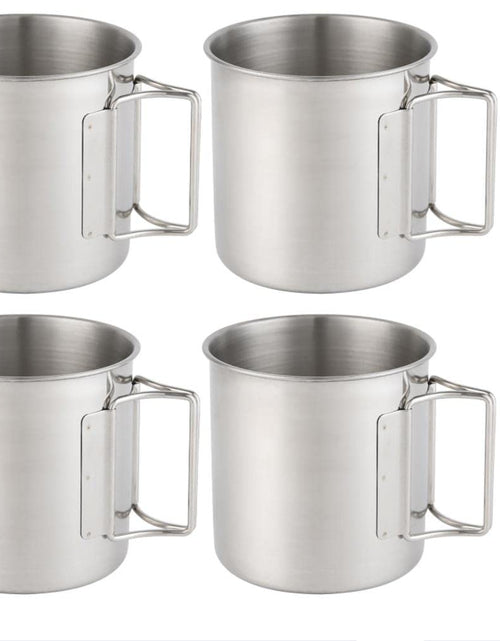 Load image into Gallery viewer, Falafale Stainless Steel Camping Mugs Outdoors Drinking Cup Picnic Mug with Foldable Handle Geat for PicnicHiking Backpacking and Outdoor Activities 4 Pack 22.3oz/ 660ml
