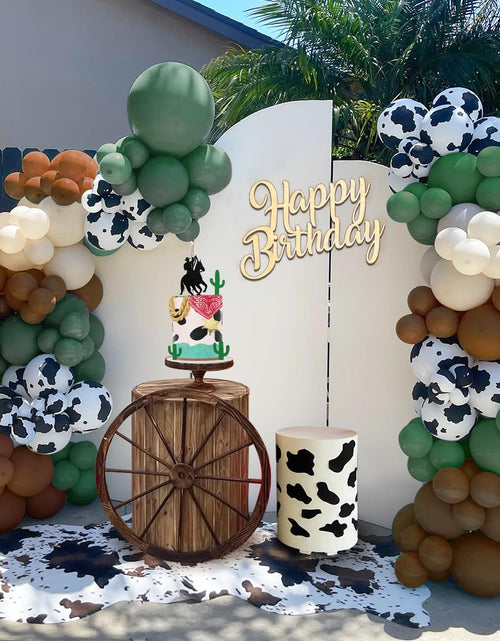 Charger l'image dans la visionneuse de galerie, Kit Arche Guirlande de Ballons Vache Vert 158 Pièces Décorations de Fête Vache pour Baby Shower Anniversaire Ferme Western Cowboy Thème Fournitures de Fête Décorations
