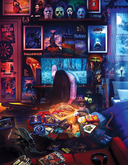 Load image into Gallery viewer, House of Horrors and Scary Movies 1000 Piece Jigsaw Puzzle by Rachid Lotf | Interactive Brain Teaser Board Game for Adults Educational Toys &amp; Games | 28 x 20 Inches
