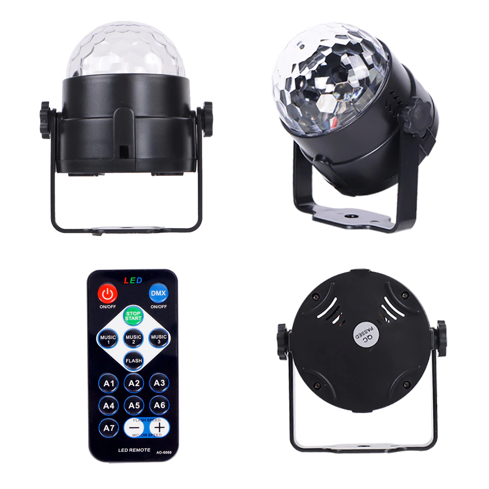 Luces de discoteca, estroboscópicas, LED, bola de DJ, bombilla activada por sonido, lámpara de decoración para baile