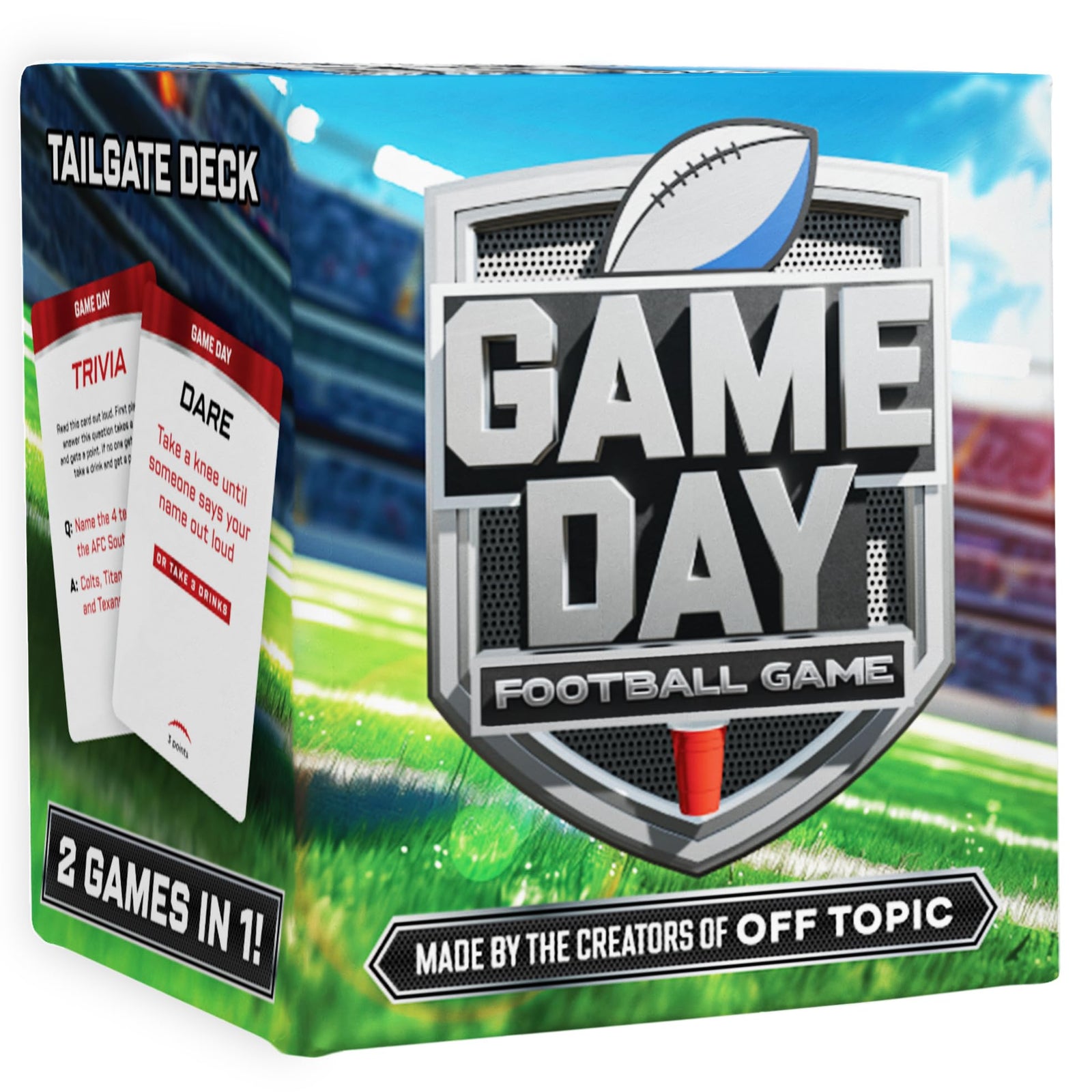OFF TOPIC Game Day Super Bowl Football Card Game for Adults - Party Game for Football Games - 2-in-1 Adult Game for Game Night