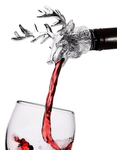 Load image into Gallery viewer, Deer Head Wine Pourer and Stopper Set
