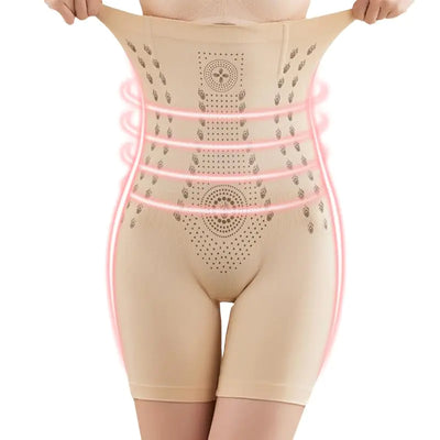 IZNAYOI Body Shaper Fiber Restoration Shaper Elastic Waist Tummy Tightening Body Shapewear Control Pants for Women (1#Khaki Large)
