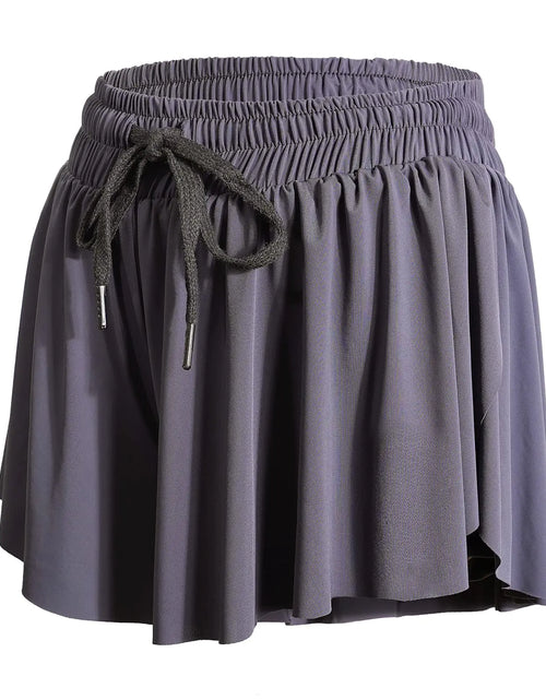 Load image into Gallery viewer, 2 in 1 Flowy Athletic Clothes for Women Skirt Shorts Gym Yoga Workout Running Spandex Cute Comfy Lounge Sweat Teen Girls Cheer Skort Summer (XL Grey)
