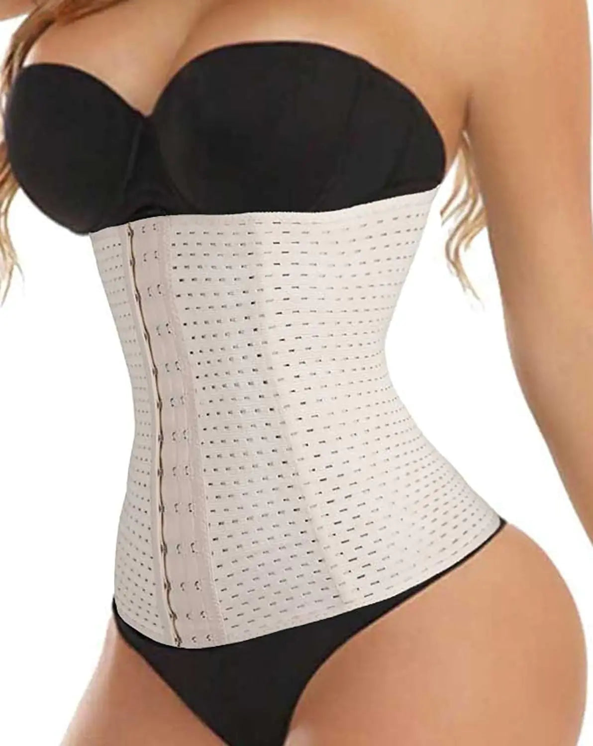 FLORATA Corsé de entrenamiento de cintura para mujer, control de abdomen, modelador de cuerpo, faja, beige