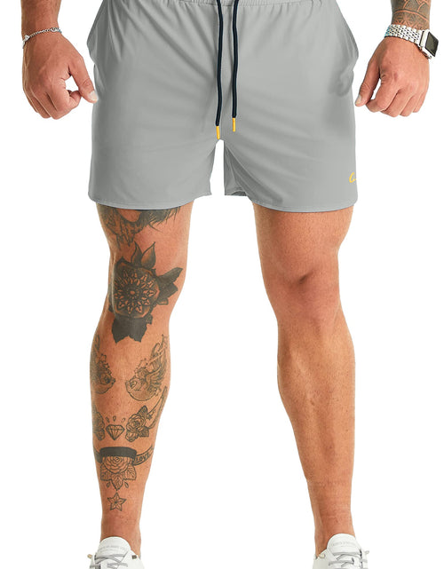 Load image into Gallery viewer, Ouber Mens Light Athletic Short Workout Quick Dry Shorts for Running Swiming Gym Training Shorts GreyM
