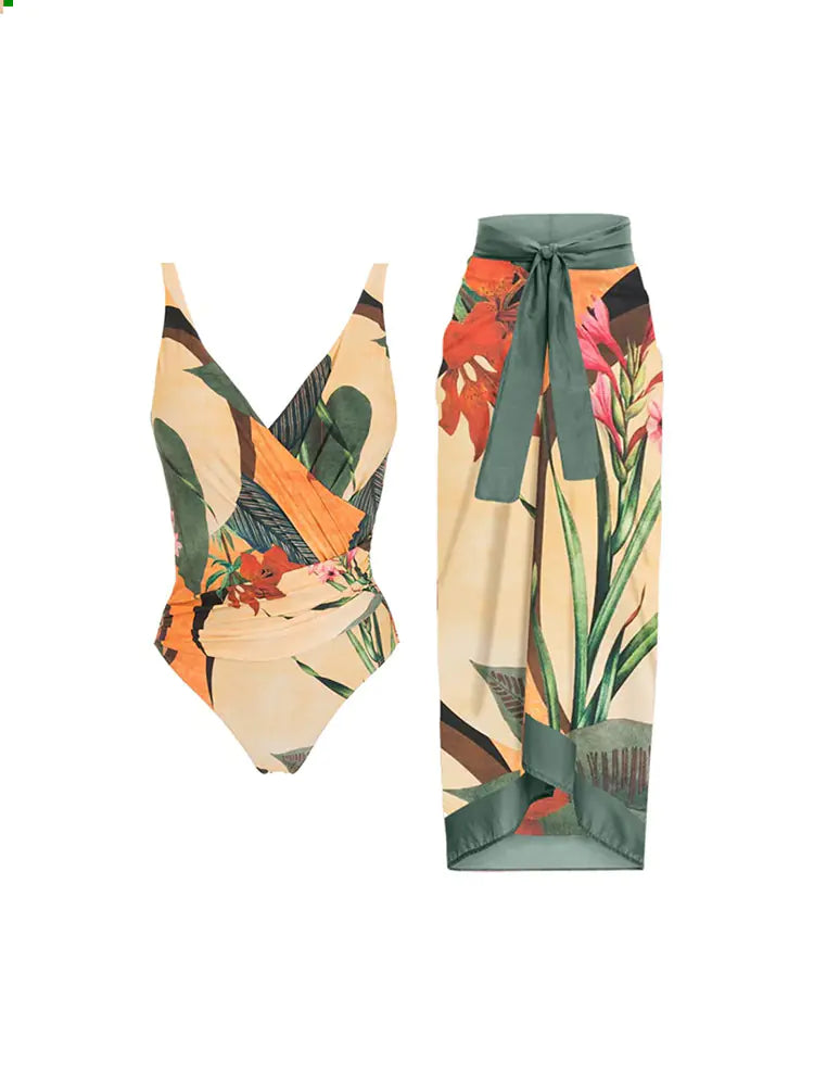 Wholesale Retro One-Piece Slimming Swimwear