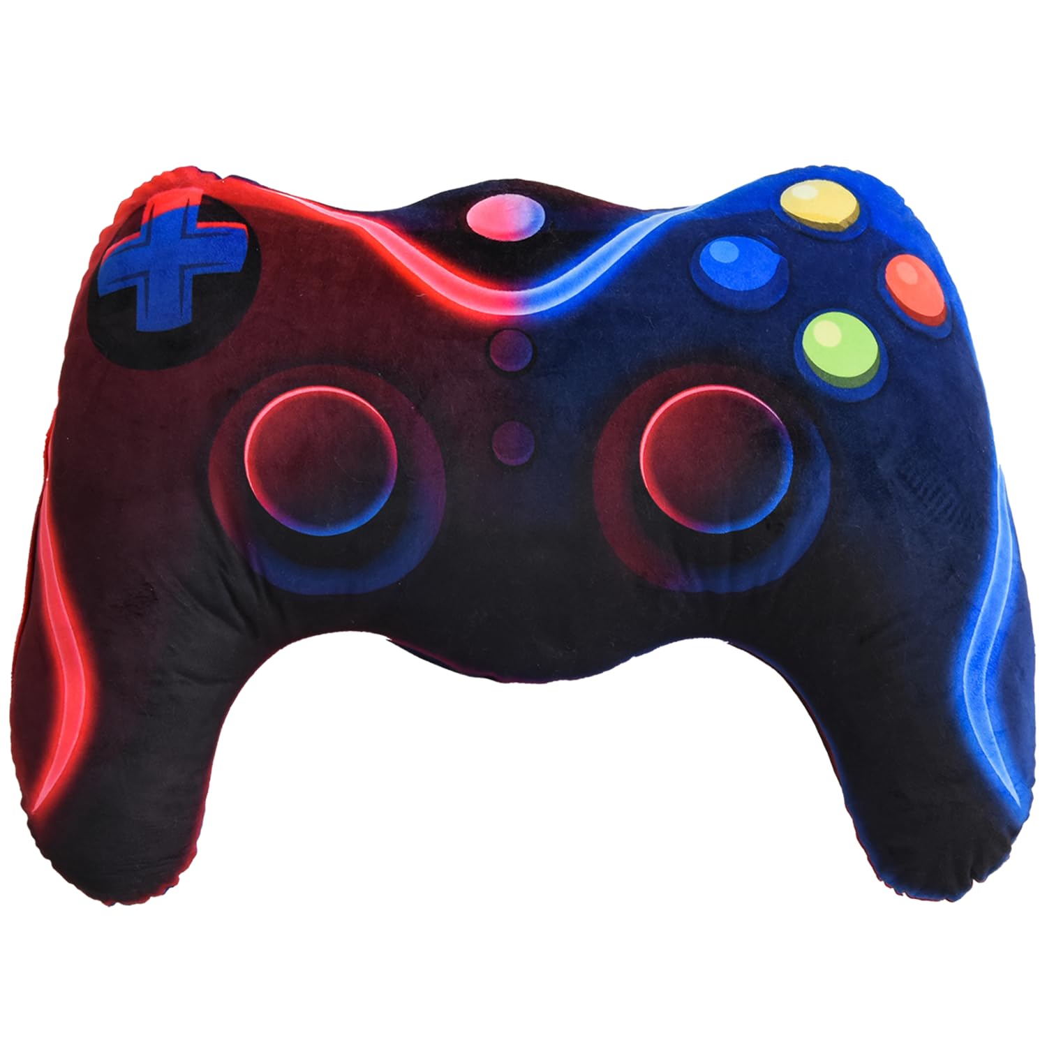Meeting Story Game Controller Shaped Plush Throw Pillow Cushion for Boys and Girls Gamer Room Decoration for Sofa Couch/Computer Chair/Bed Gifts for Teen Boys Gaming Toy Pillow (Red Blue Mini)