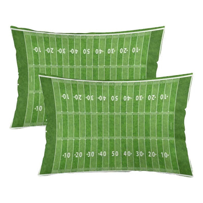 Housses de Coussin de Football Grand Format Lot de 2 Sports Américains Pelouse Verte Thème Sport Housse de Coussin Lombaire Douce Taies d'Oreiller Standard avec Fermeture Éclair Housse de Coussin Décorative pour Literie Canapé 50x75 cm