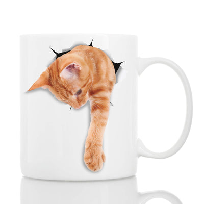 Winston & Bear Adorable Ginger Cat Coffee Mug - Ceramic Funny Coffee Mug - Perfect Cat Lover Gift - Cute Tabby Cat Coffee Mug - Great Gift for Friend or Coworker Men and Women (11oz)