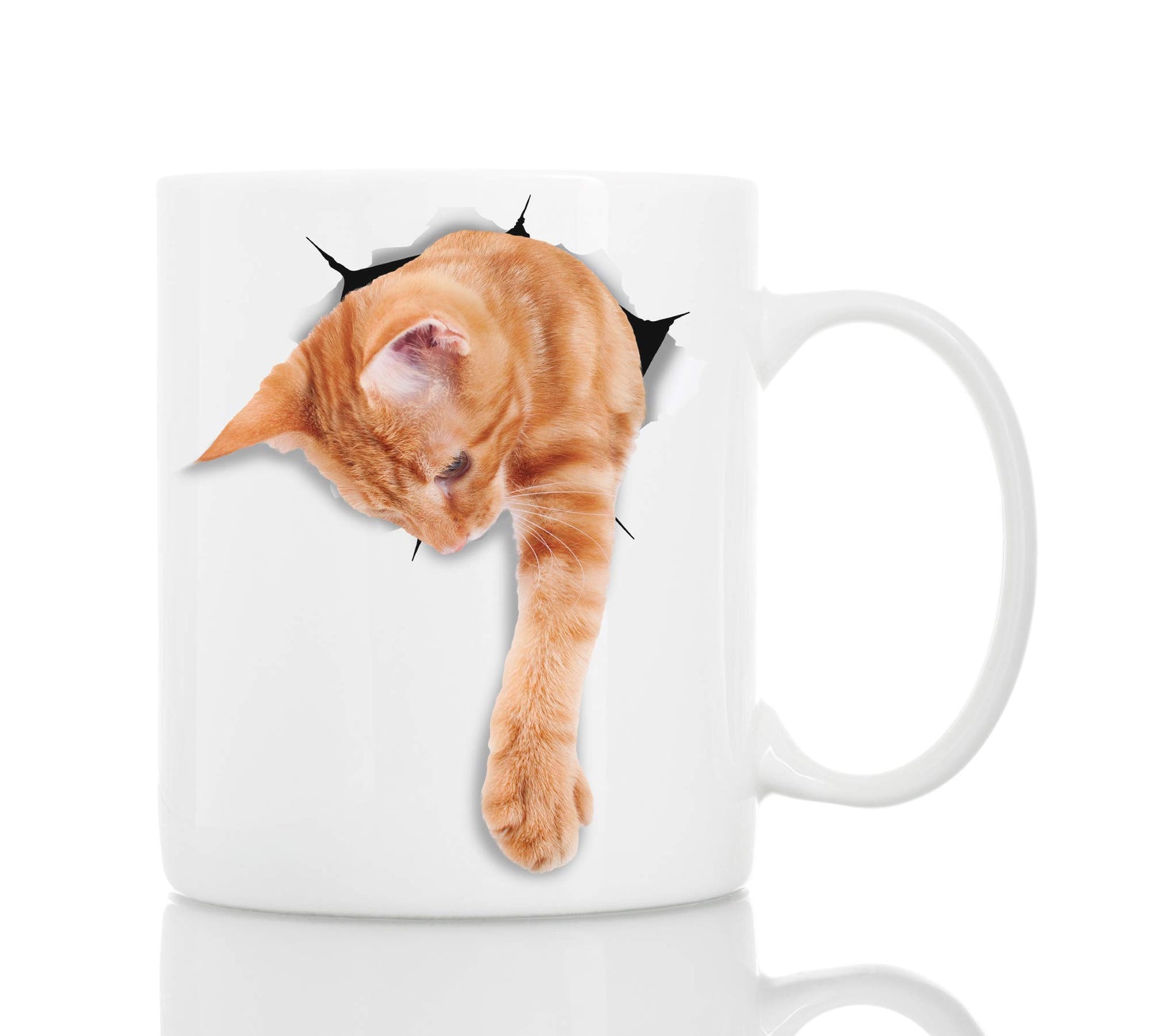 Winston & Bear Adorable Ginger Cat Coffee Mug - Ceramic Funny Coffee Mug - Perfect Cat Lover Gift - Cute Tabby Cat Coffee Mug - Great Gift for Friend or Coworker Men and Women (11oz)