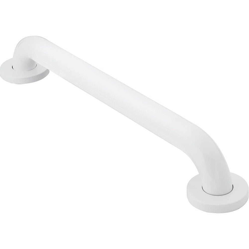 Moen R8716W Bathroom Safety 16-Inch Stainless Steel Bathroom Grab Bar with Concealed Screws Glacier White