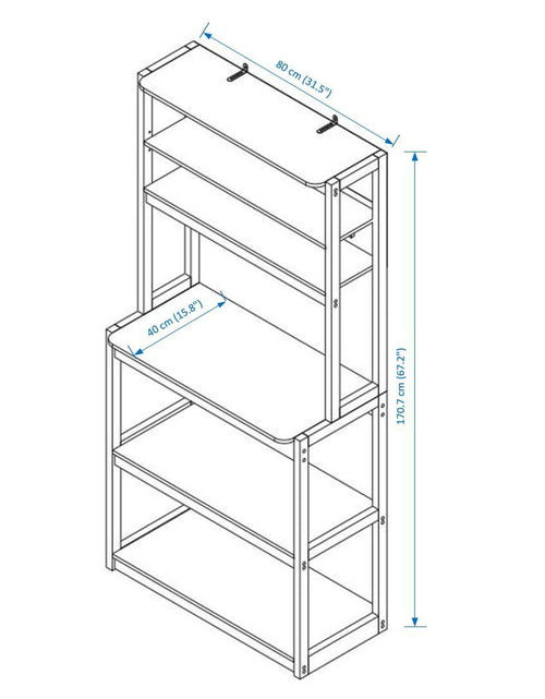 Cargar imagen en el visor de la galería, Estante de embalaje de 5 niveles para gabinetes de cocina, cafeterías, estantes de cocina, estantes para microondas
