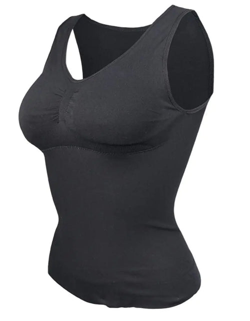 Cargar imagen en el visor de la galería, Camiseta de tirantes moldeadora para mujer con relleno
