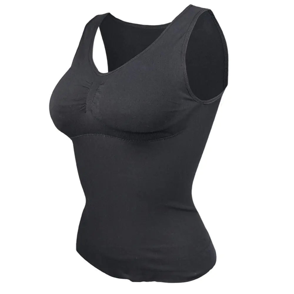 Camiseta de tirantes moldeadora para mujer con relleno