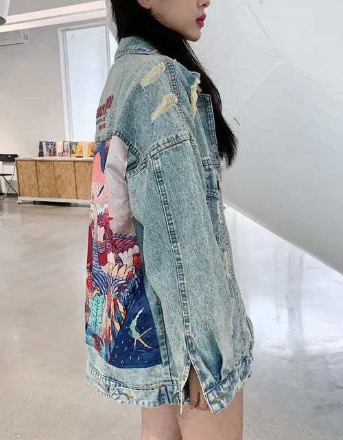 Load image into Gallery viewer, Dinosaur Patch Denim Jacket
