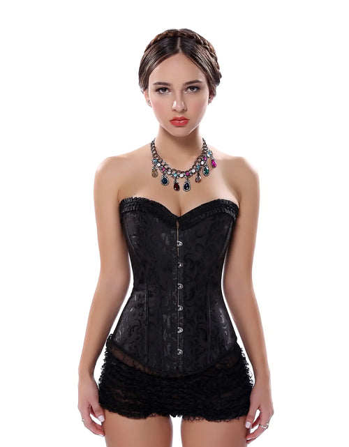 Load image into Gallery viewer, Lace Steel Boned Shapewear in Black and White
