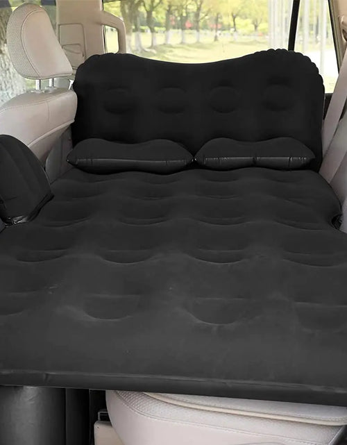 Load image into Gallery viewer, SAYGOGO Inflatable Car Air Mattress Travel Bed - Thickened Camping Bed Sleeping Pad with Car Air Pump 2 Pillows for Car Tent SUV Sedan Pickup Back Seat - Black
